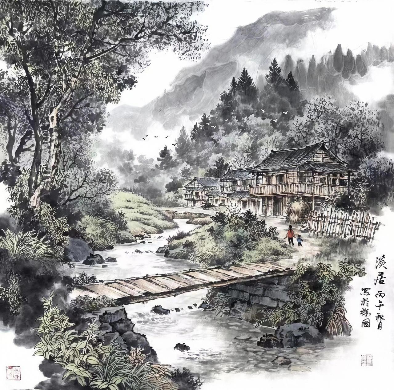 晒出你最好看的国画四尺手绘国画
