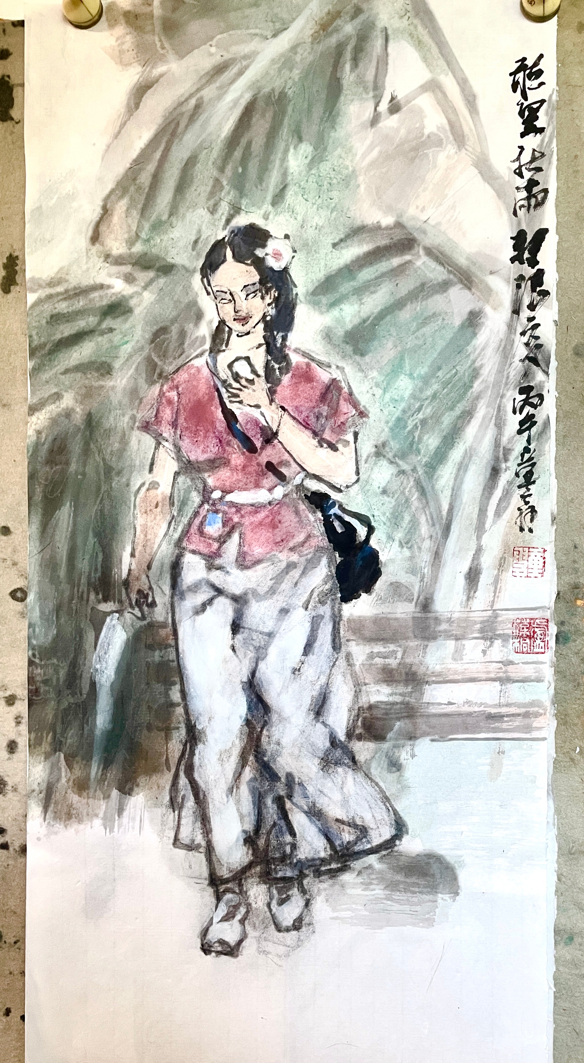 卢氏水墨[超话]  听罢秋雨转恨多 ​​​