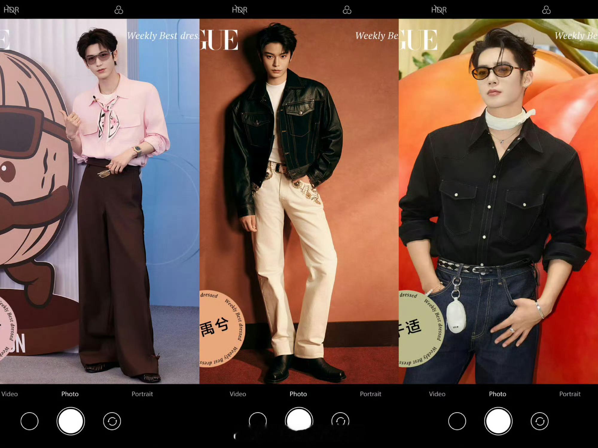 三位95🥜张凌赫、丁禹兮、于适上榜vogue一周最佳穿搭，我感觉前两位最佳。张