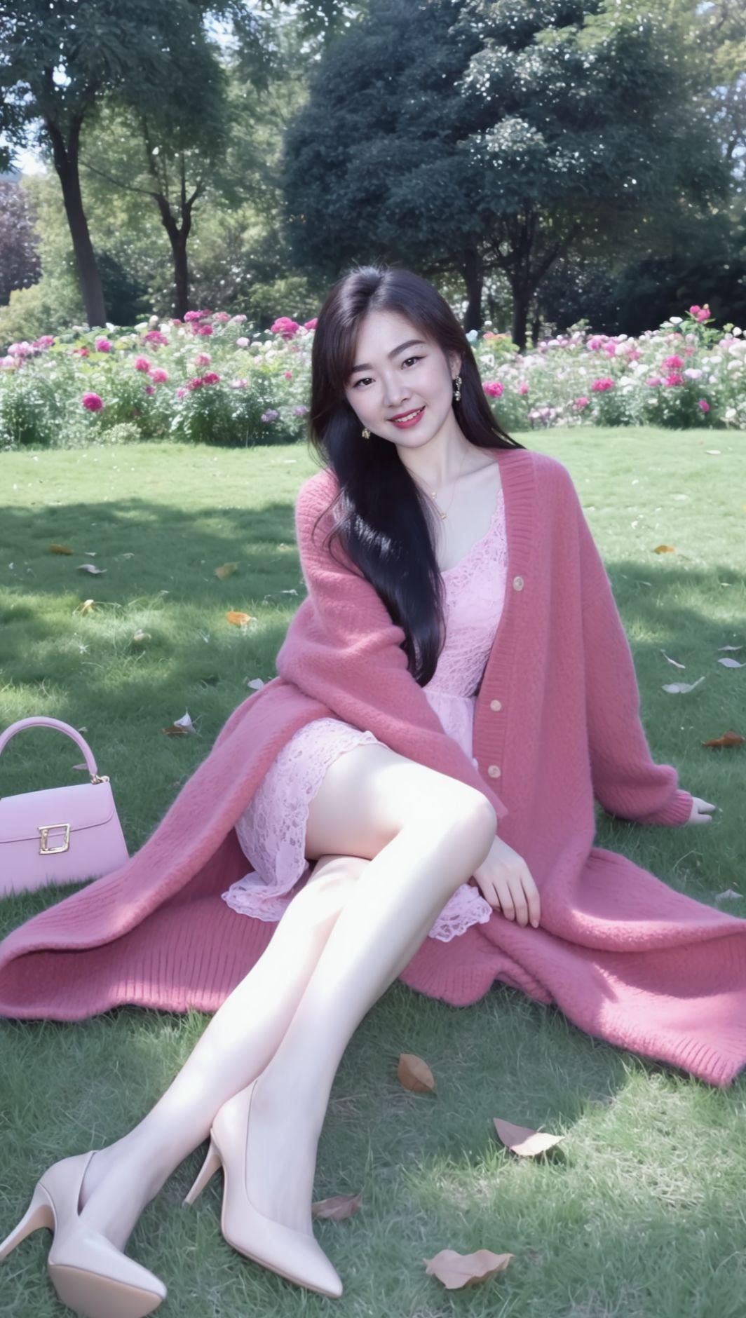 AI草坪优雅写真  活出女人最美的样子 自恋一下原来我也可以这么美