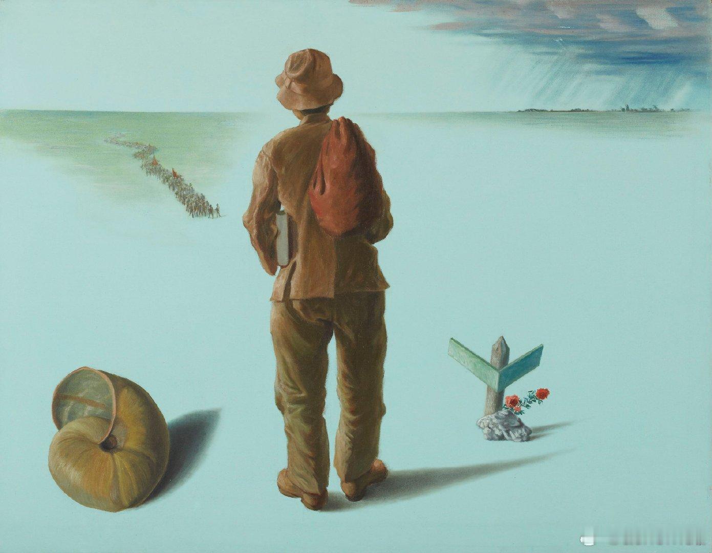 西洋历史文化鱼缸日本先锋派画家北脇昇（1901-1951）1949年的作品《何去