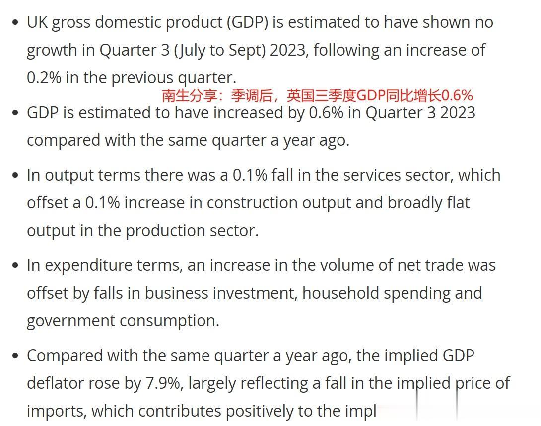 #爆料#通胀，好高啊！英国前三季度GDP实际增长0.5%，名义增长8.4%

源
