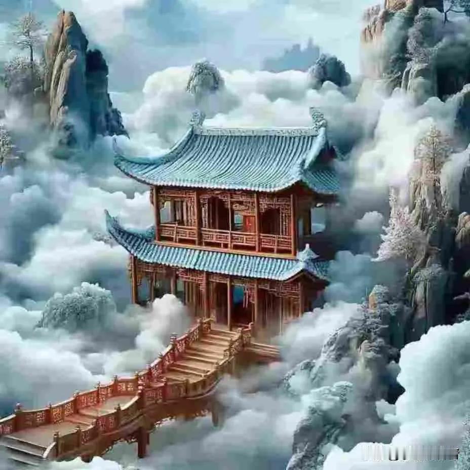 上联：晨雾轻绕万壑幽
下联：暮云深锁千峰秀