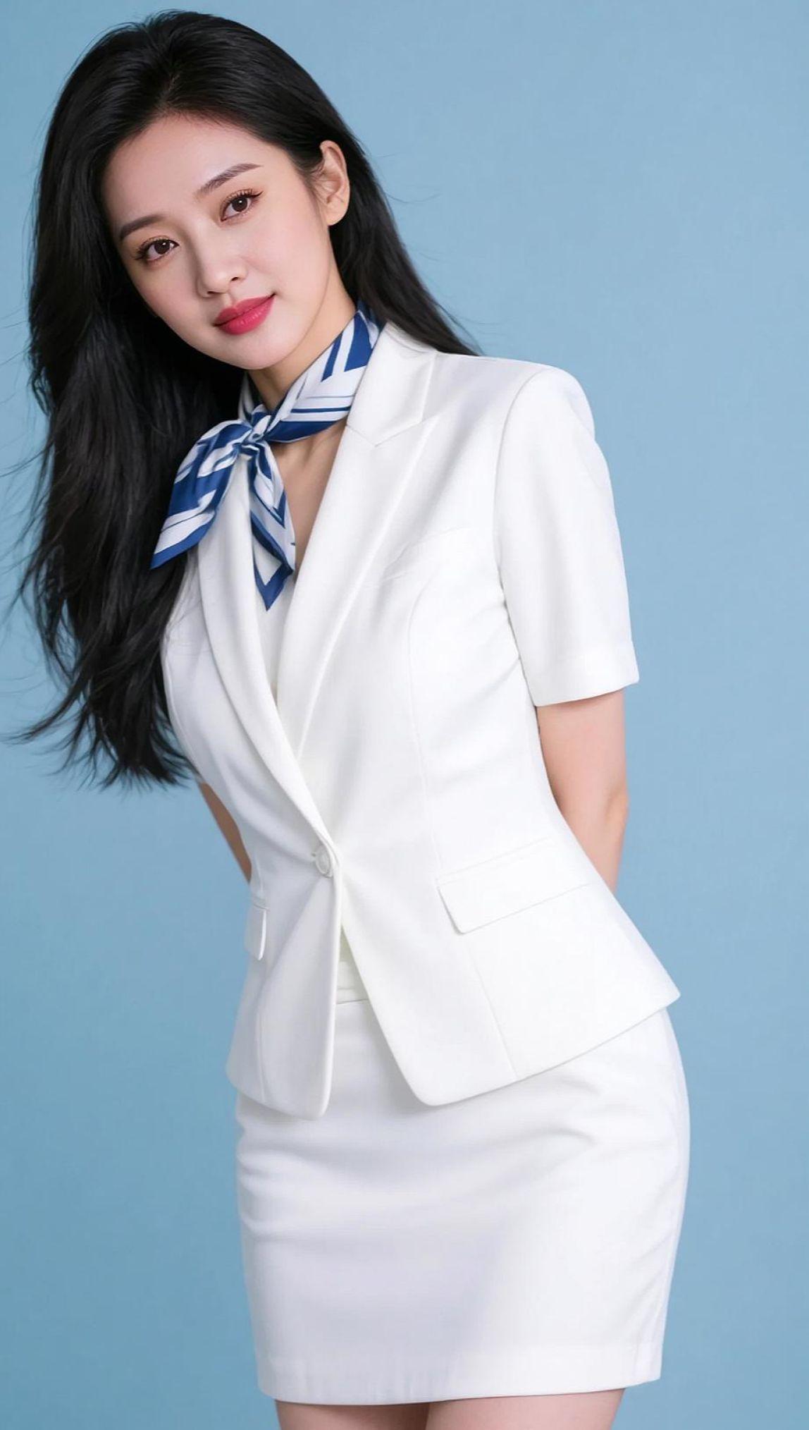 AI空乘风写真 抖音ai创作 甜系女孩  清纯甜美女孩 大自然的美景