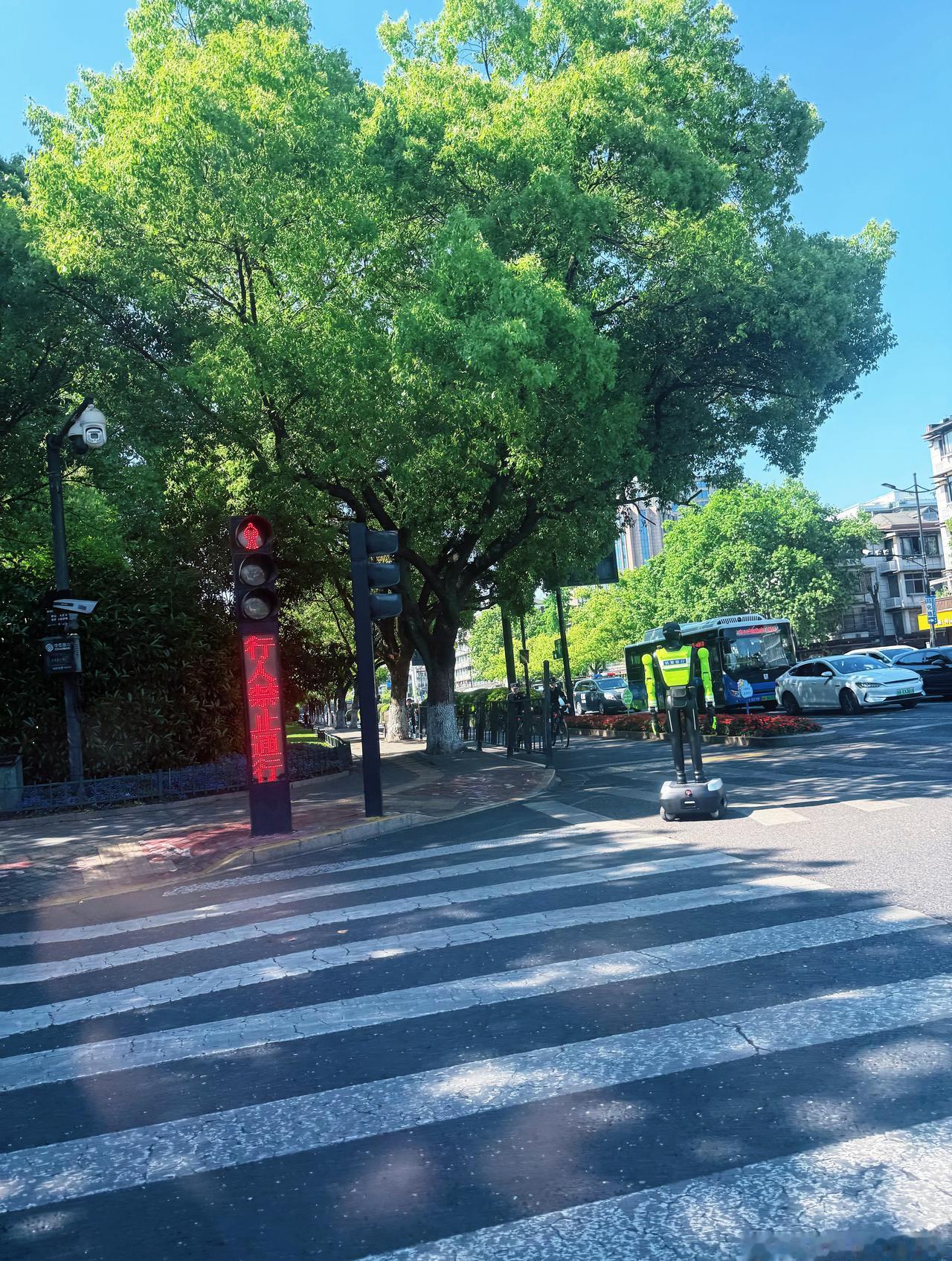 杭州还是太超前了
竟然都有机器人交警了👮‍♂️ ​​​