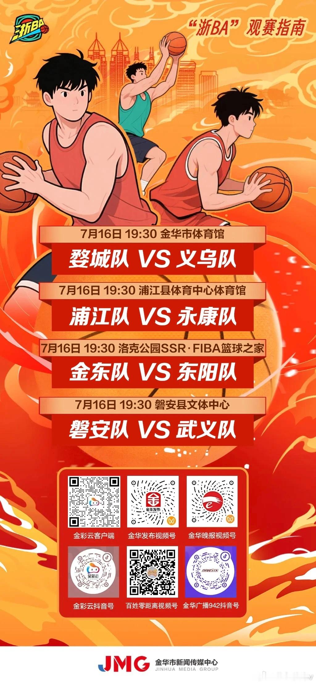 2026浙ba来了 今晚19:30，浙BA金华赛区第六轮战火重燃！四场对决同步开