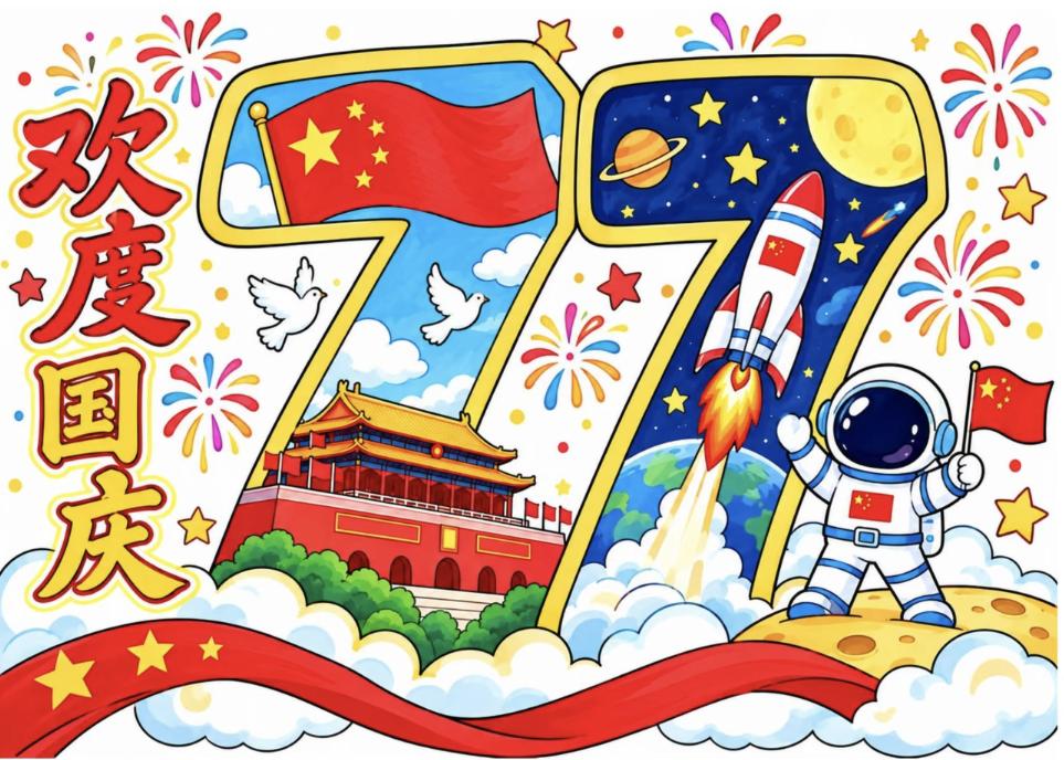 中小学语文手抄报，国庆节主题手抄报，收藏参考学习