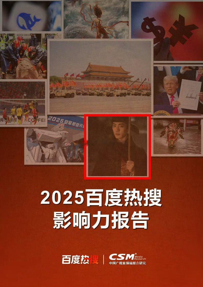 百度影响力2025年终报告，肖战作为唯一一位演员，凭借火爆作品【藏海传】和【得闲
