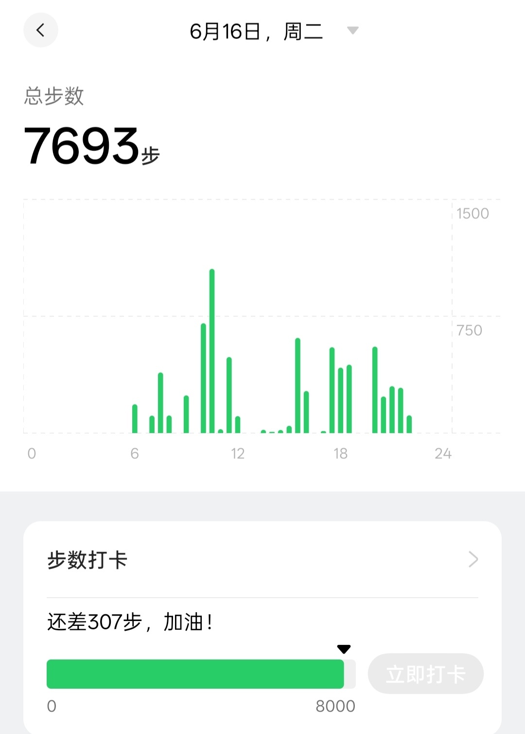 早睡 晚安5今天步数没达标，明天努力