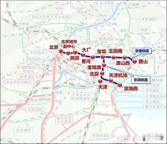 京唐城际铁路北京城市副中心段预计将于今年年内建成通车，
加上之前2022年底开通