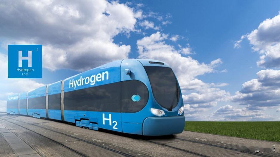 印度首列氢能列车，
印度铁路主导研发的氢能列车，采用两台氢燃料电池驱动动力车，总