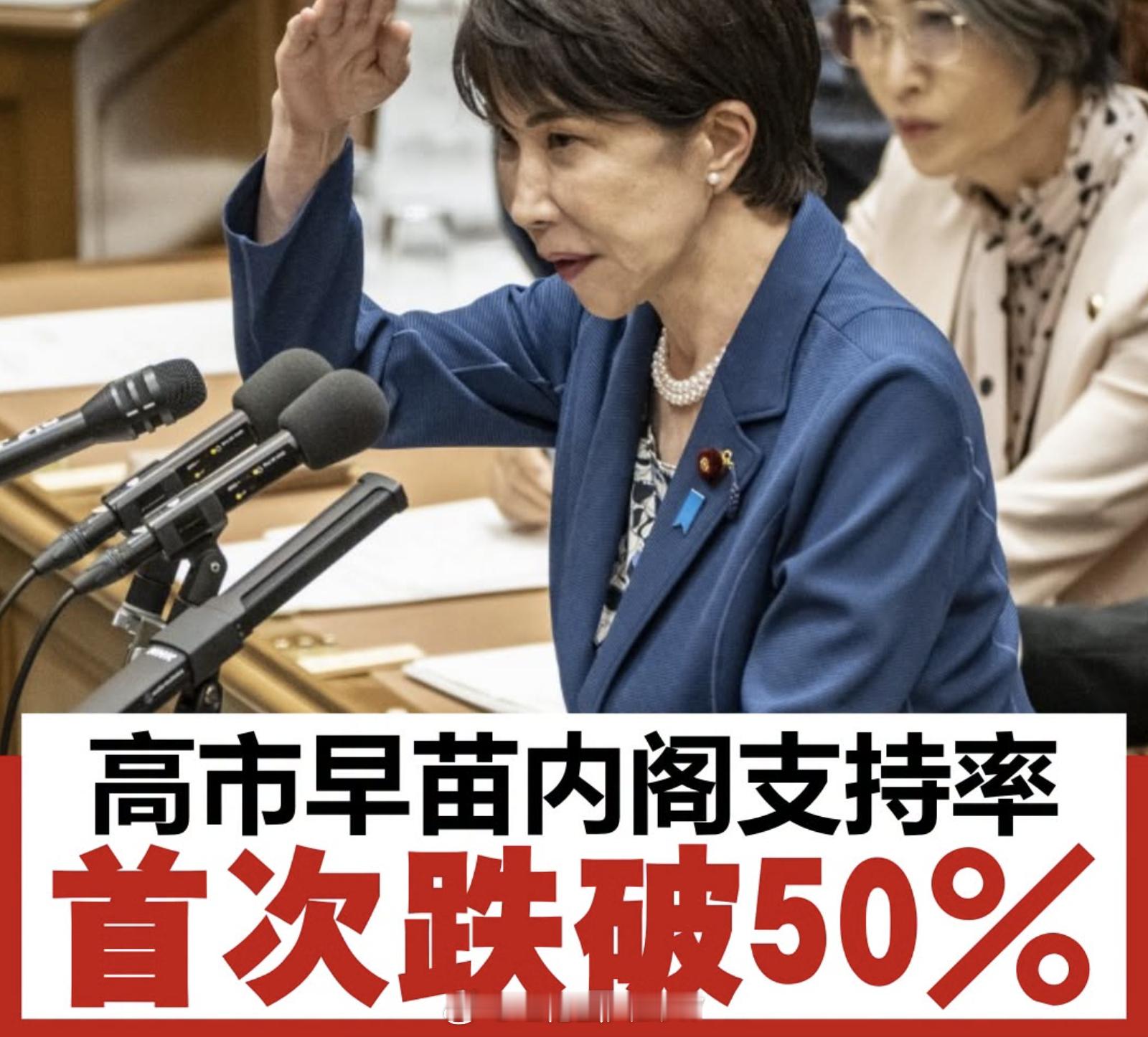 东北亚 日本时事通信社民调：高市早苗政府支持率 49% ，上台以来首度跌破 50