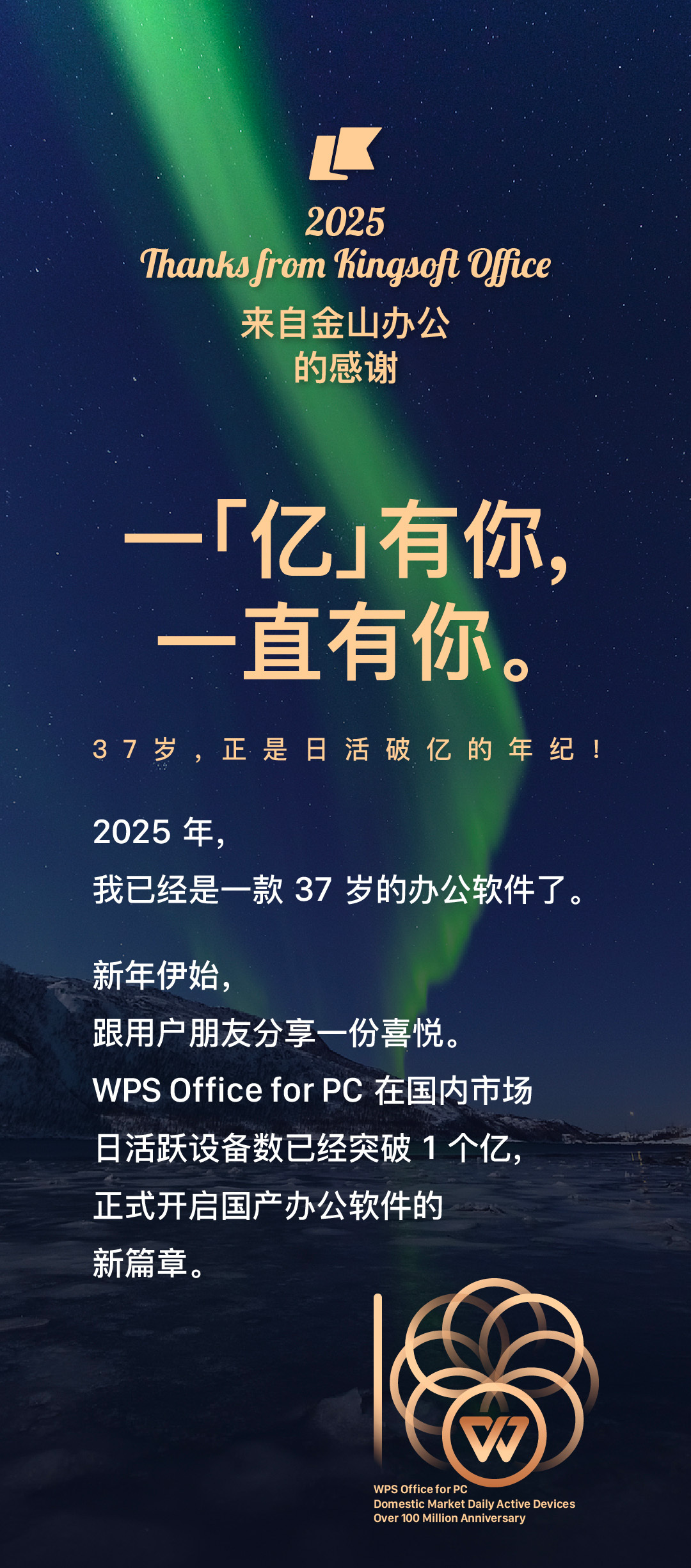 谁懂啊！今天突然发现，每天上班都在使用的WPS，竟然已经37年了！而且就在元旦这