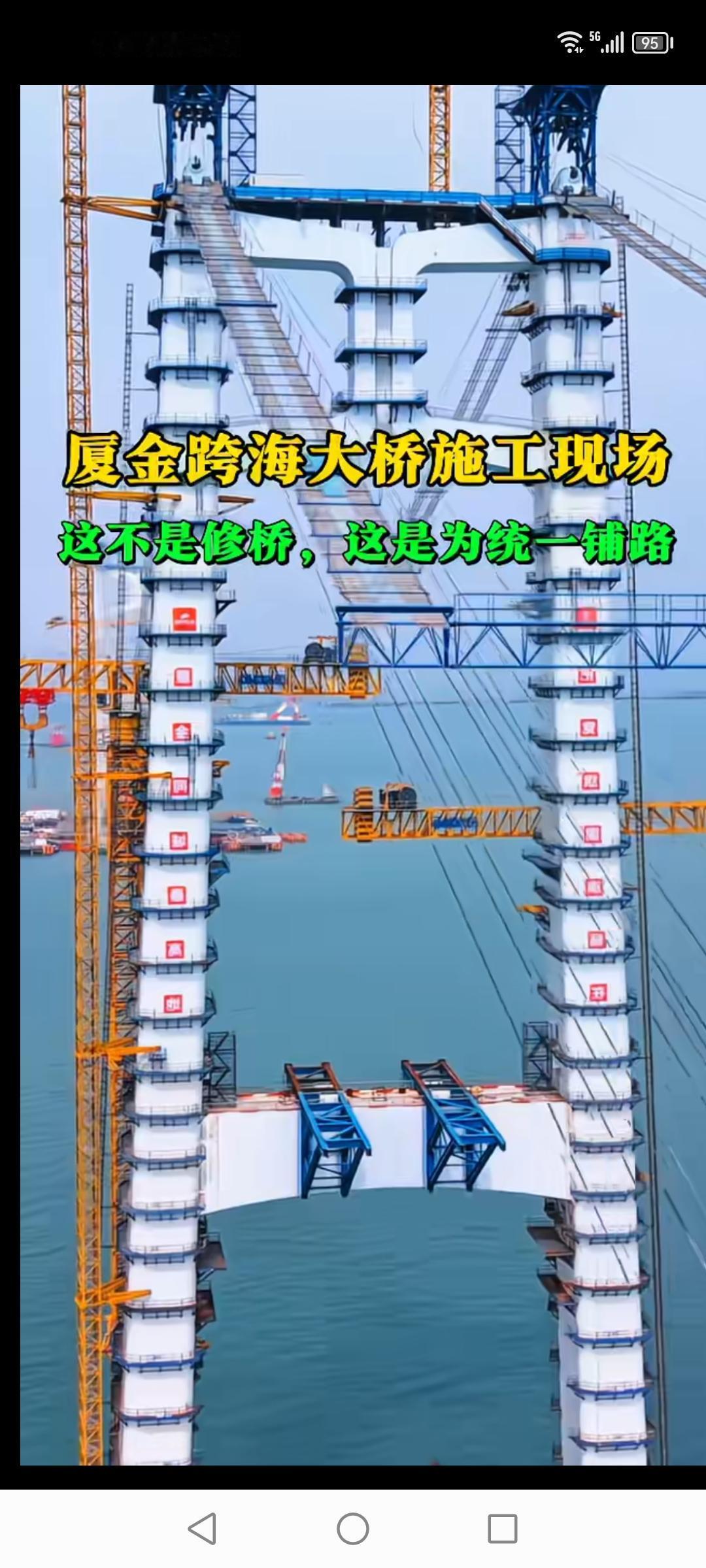 看到厦金跨海大桥施工现场的画面，我内心那叫一个激动。这哪是单纯修桥啊，分明是为两