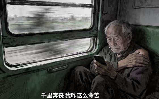 62岁父亲千里奔丧哭喊“我咋这么命苦”，同车男子默默买盒饭陪伴，噩耗终究还是来了