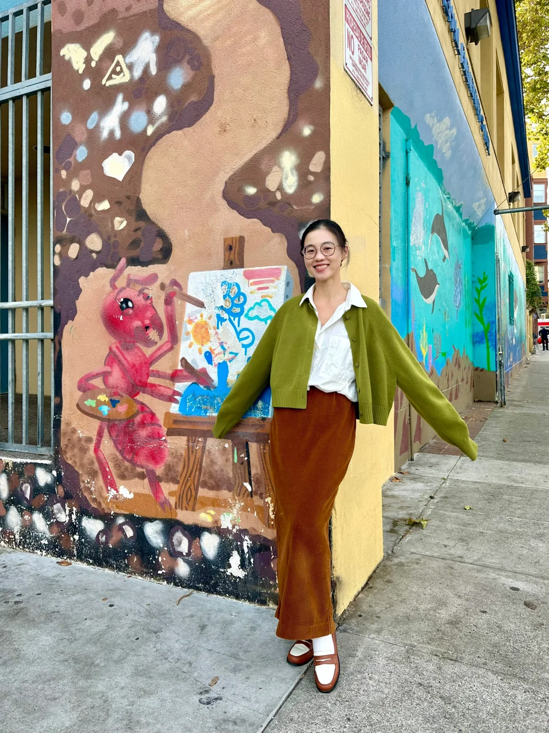 COS绿毛衣的秋日循环