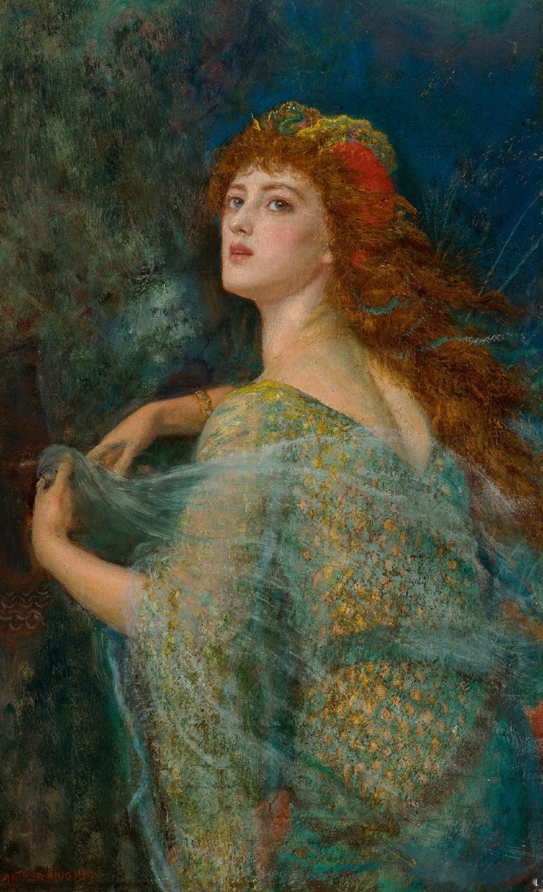 西洋历史文化鱼缸 英国前拉斐尔派画家亚瑟·休斯（Arthur Hughes，18