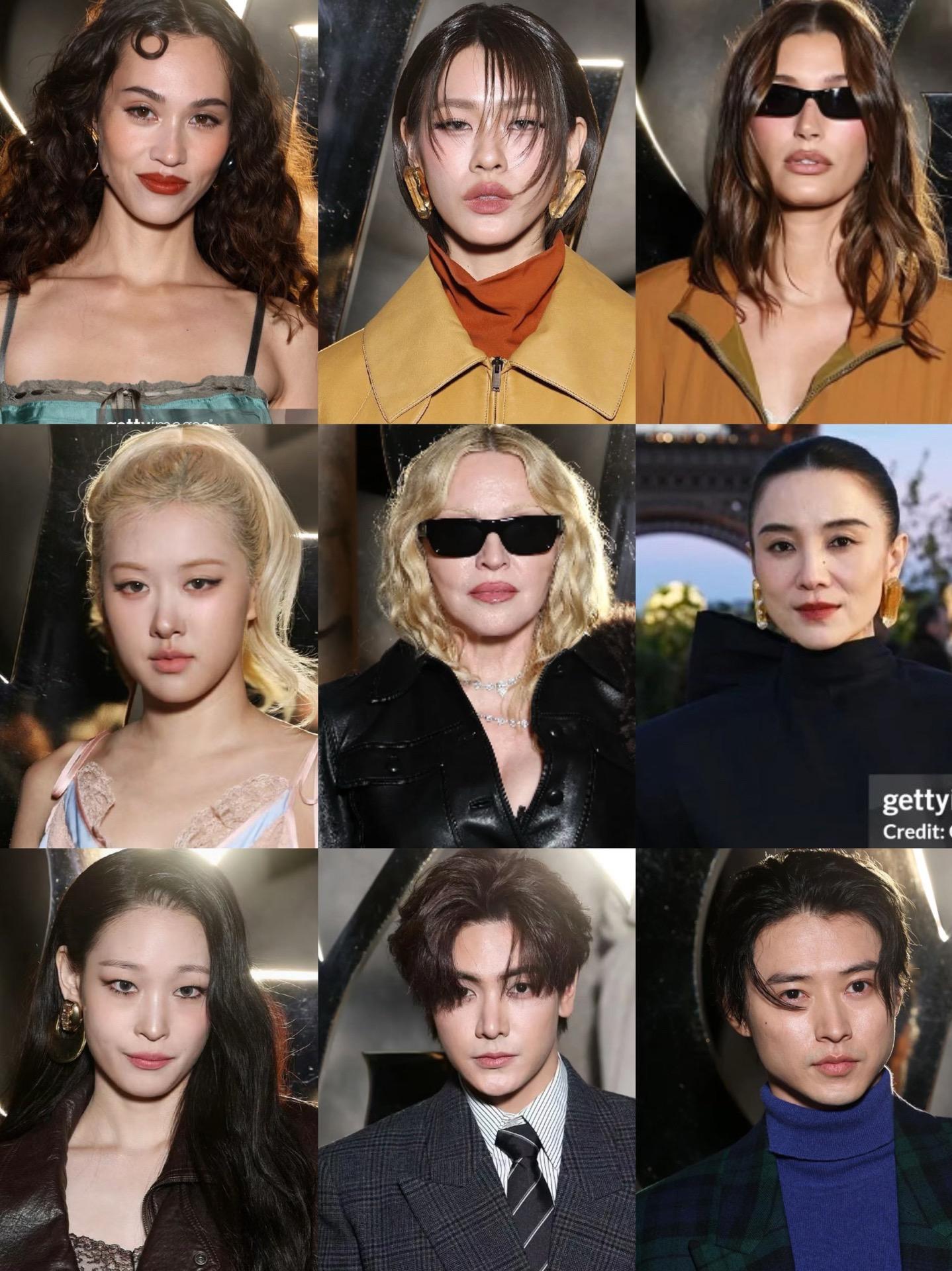 YSL大秀明星生图。YSL大秀明星生图 亮相巴黎时装周圣罗兰大秀艺人G...