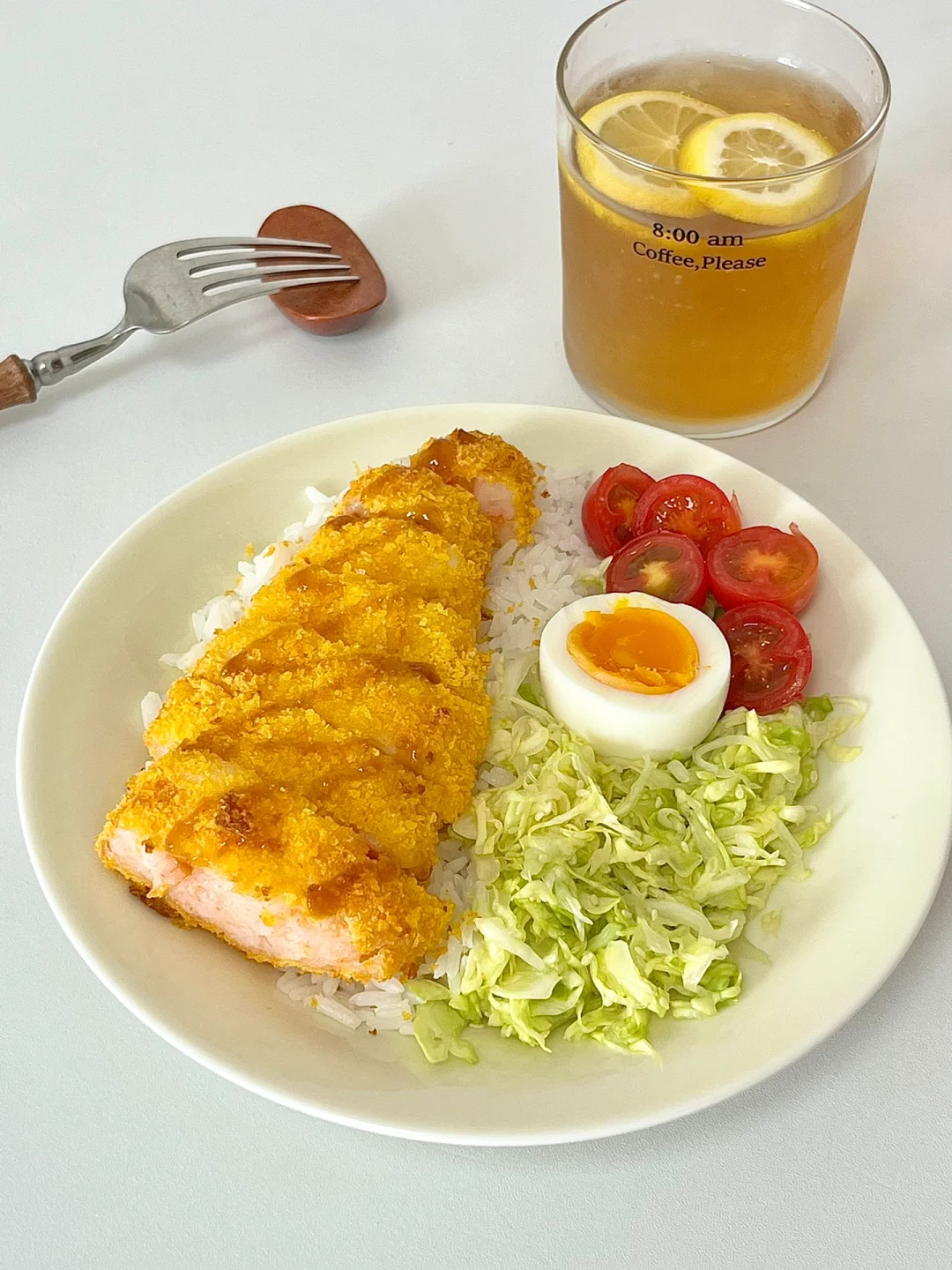 酥脆爆汁🔥日式虾排沙拉饭🍛免油炸❗