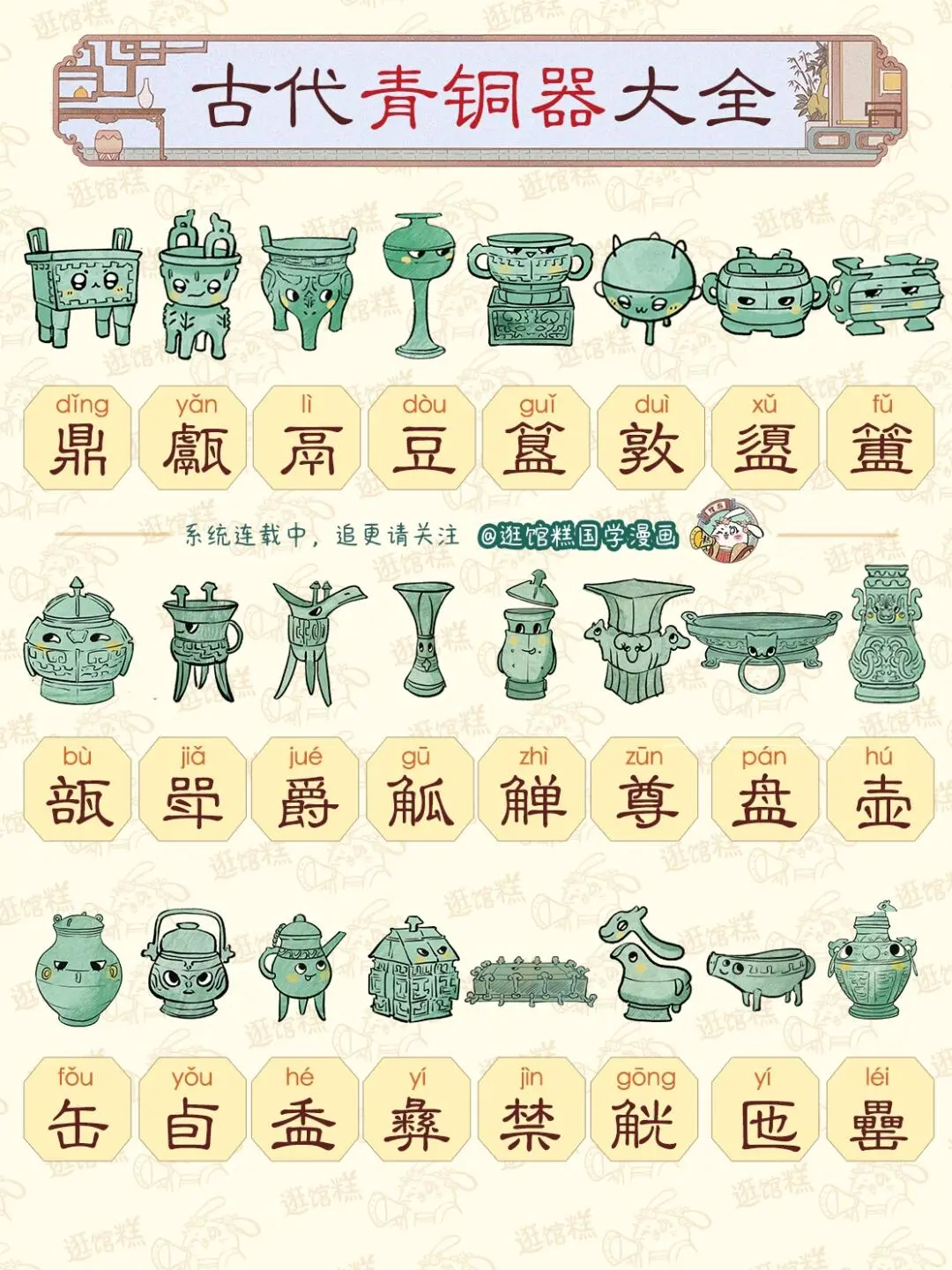 一分钟漫画看懂博物馆的【青铜器】（速成合集）