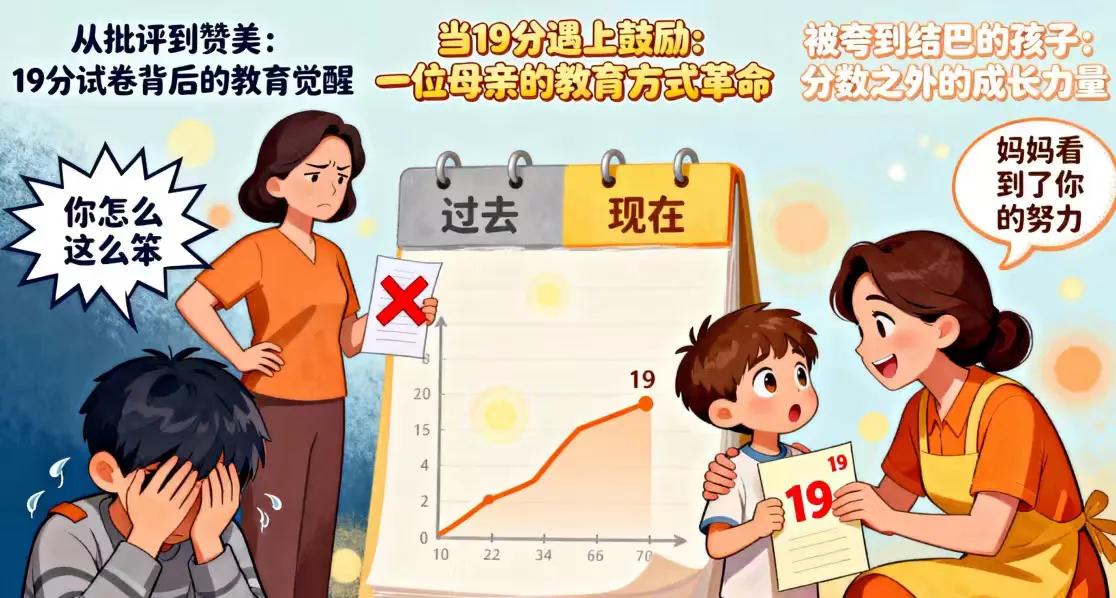 妈妈看到19分试卷后，竟将儿子夸到结巴！背后真相引人深思……


一条短视频为何
