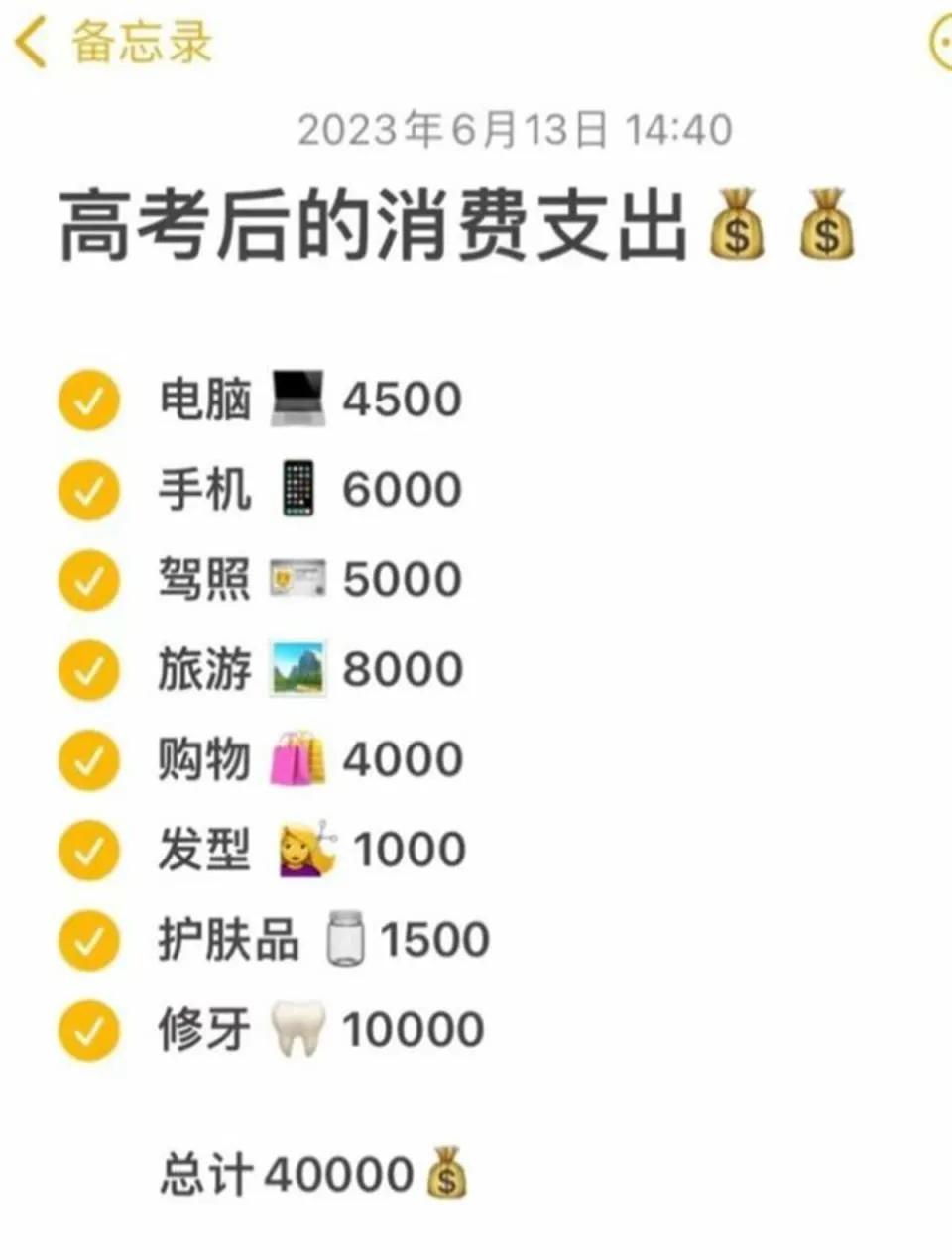 网上都在说1300万刚考完的高考生要盘活经济，我算算啊。

给每个人算了笔账：