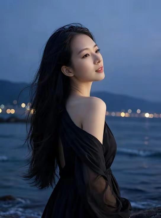 上热门优雅气质写真 日常vlog AI夜海独韵像 ai创作