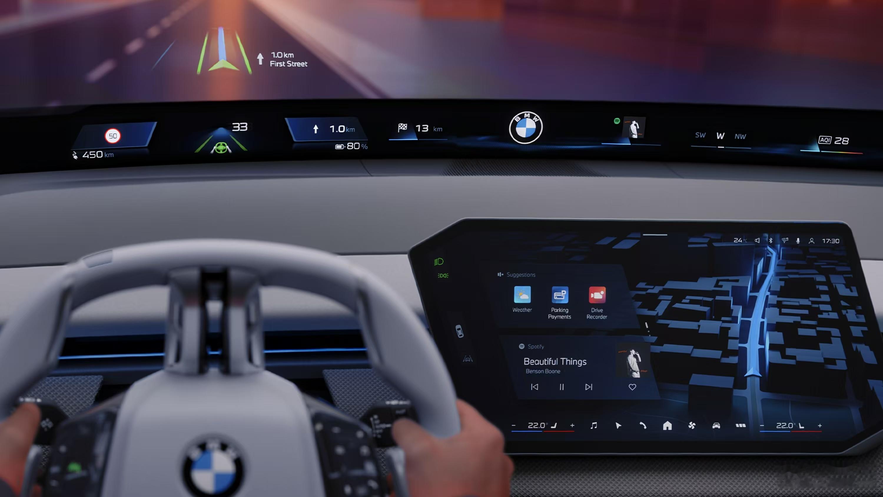 在2025CES上，宝马全球首发新世代超感智能座舱——BMW首创全景iDrive