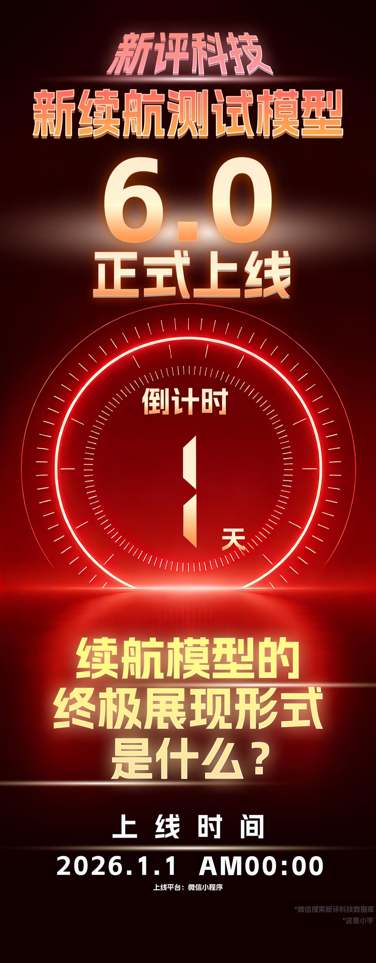 「新评科技测到死6.0」续航排行榜上线倒计时1天！ 

我们的6.0续航模型实际