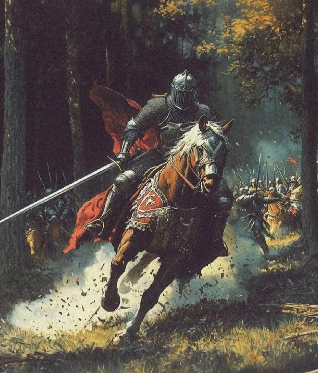 中国古代的斩马刀，一刀下去人马具碎，欧洲古代类似的兵器就是重剑，欧洲重剑重4–8