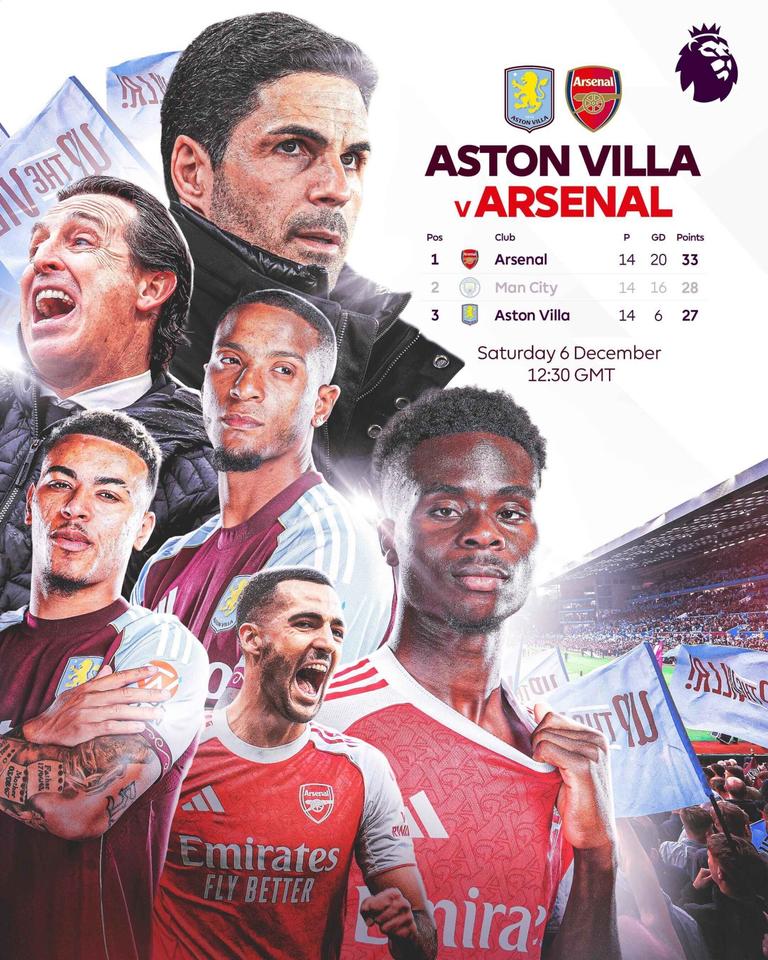 英超官方晒照！第三维拉主场vs第一阿森纳！大战在即👊