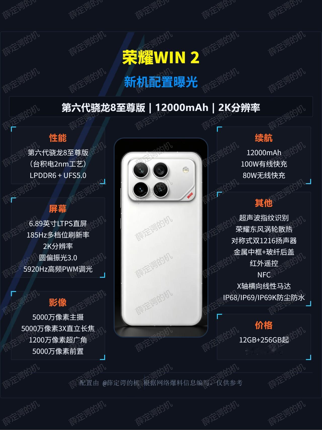 最近刷到荣耀WIN2的爆料，竟然是今年唯一搭载2nm芯片、12000mAh大电池