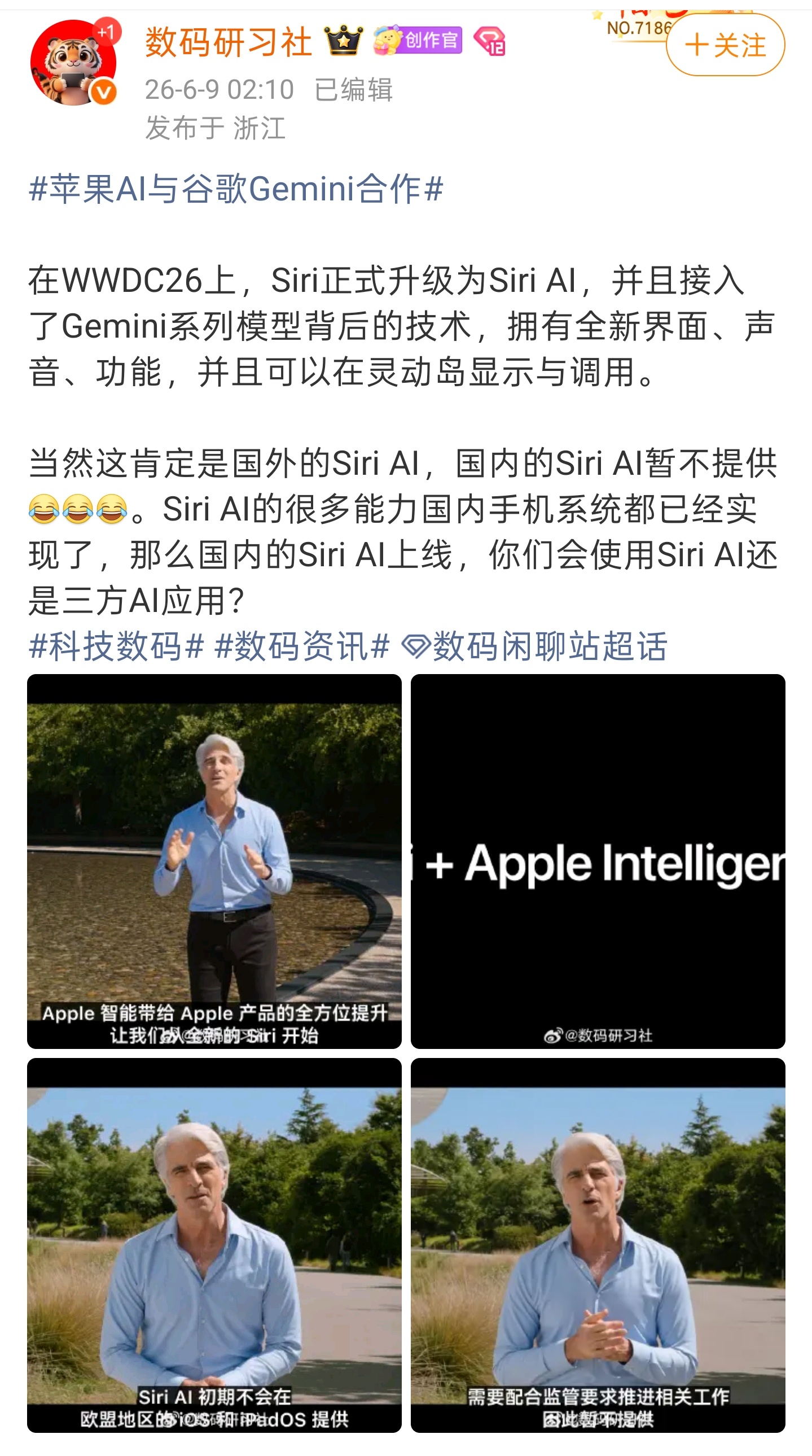 手机苹果ai与谷歌gemini合作 今年的主题似乎都是和解啊。只不过，在国内被阉