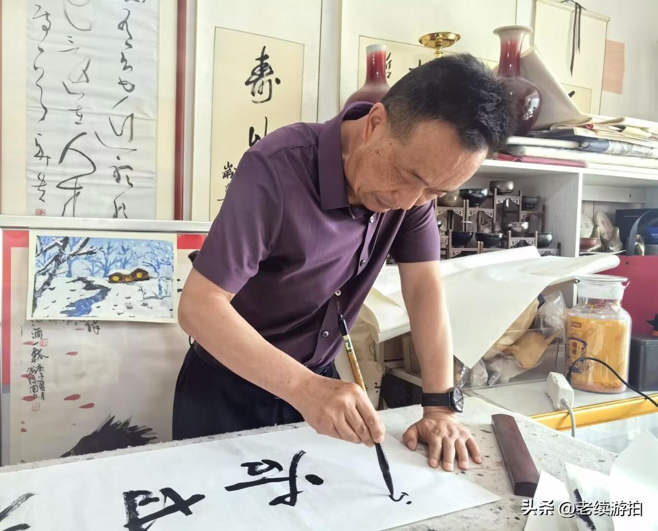 老续观甘谷走进《谢兴平书法工作室》拜访谢兴平老师掠影！