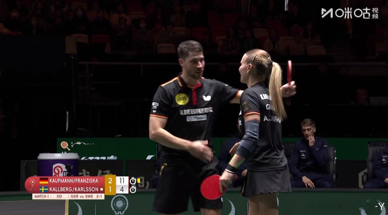 2025混合团体世界杯循环赛德国2-1瑞典弗朗西斯卡/考夫曼2-1 K·卡尔松/