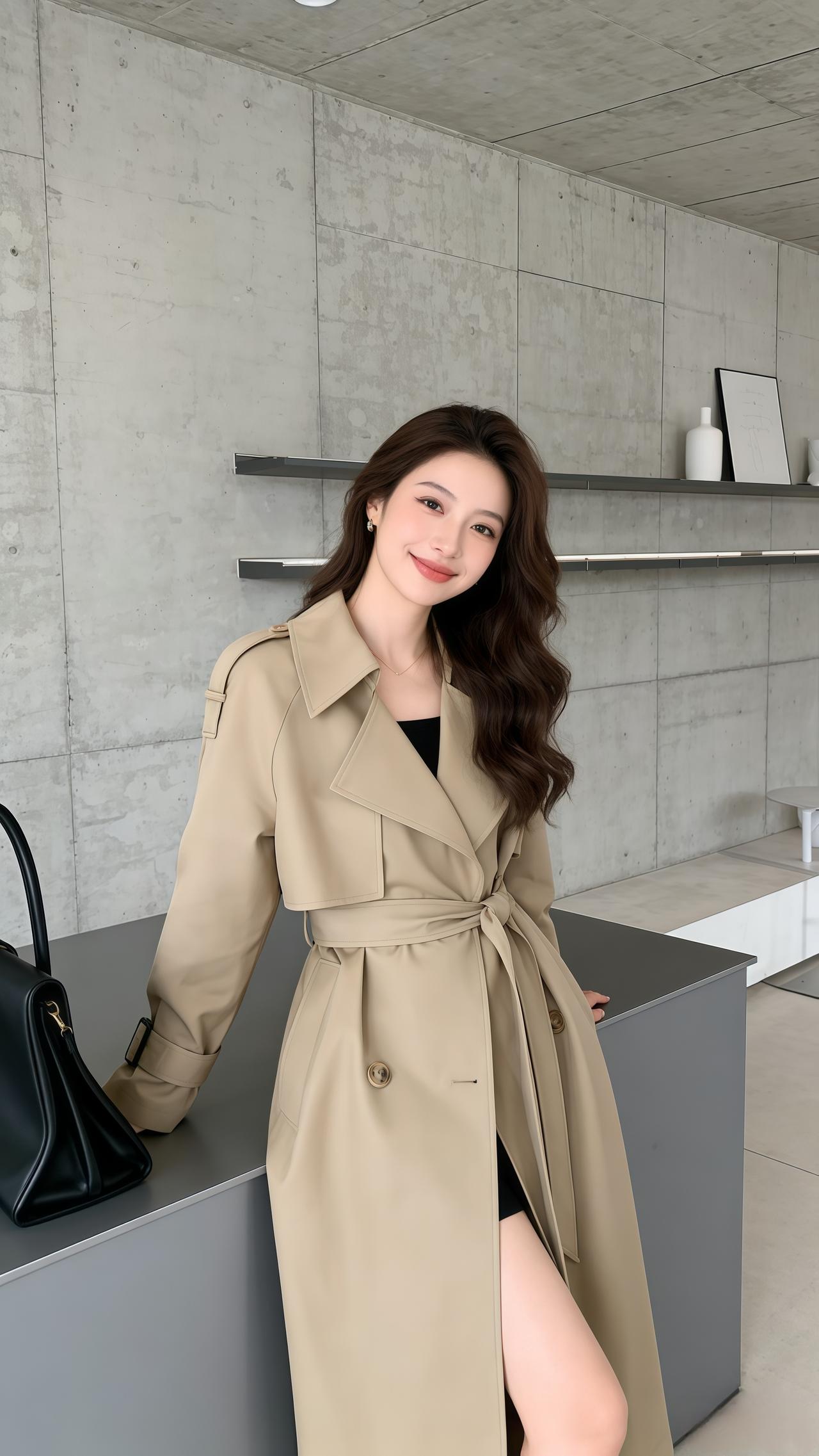 韩系穿搭 穿搭 初春穿搭 风衣 美出高级感