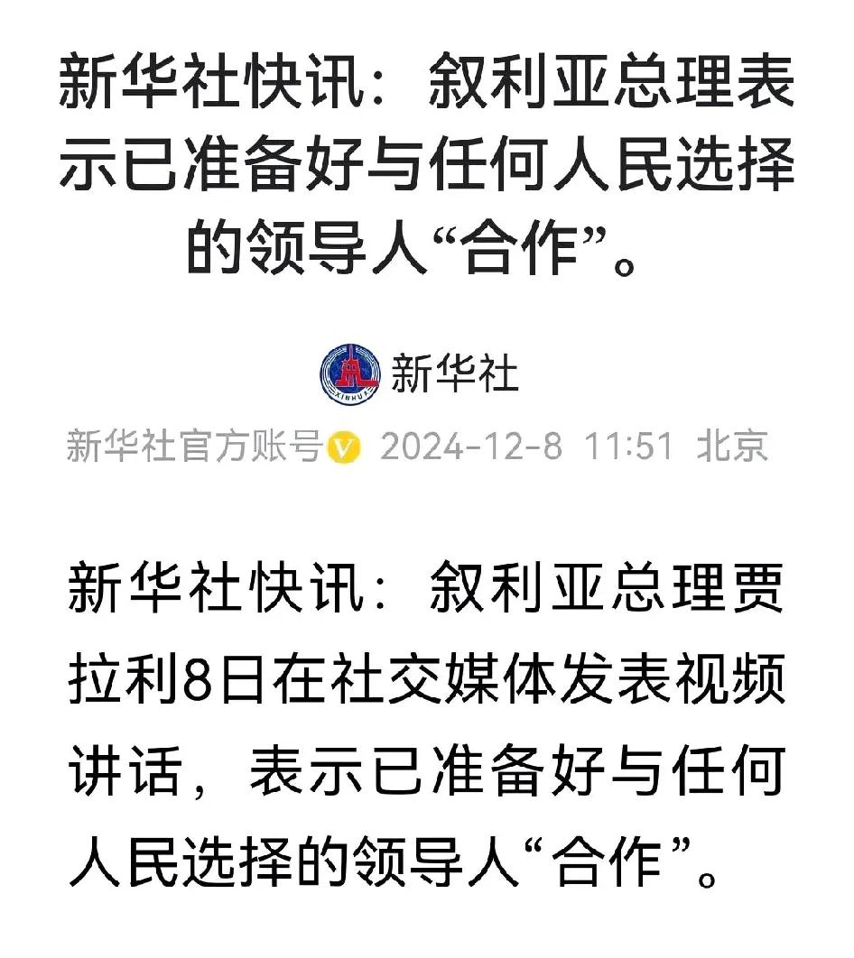 尊重叙利亚人民的选择！

祝贺叙利亚人民，推翻独裁统治者，重新开始建设新叙利亚，