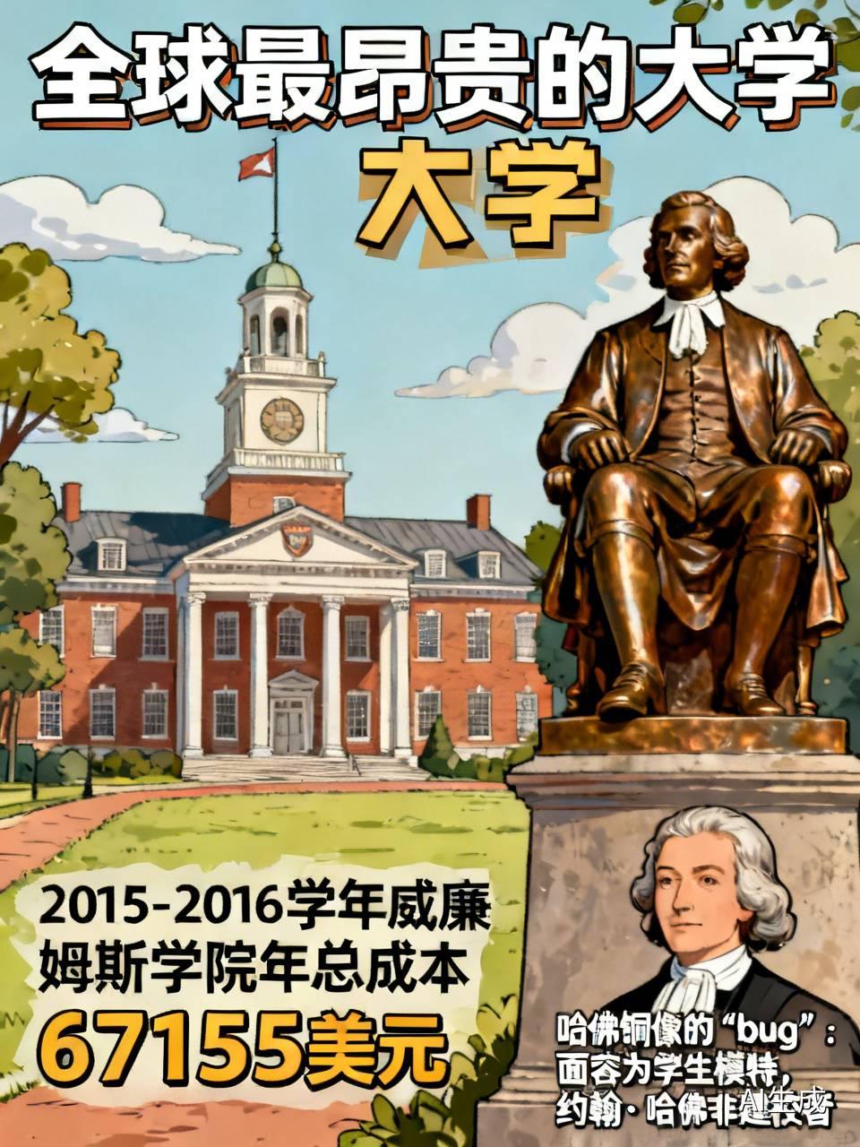 全球最昂贵的大学在哪里?
       在美国的威廉姆斯学院。
       有