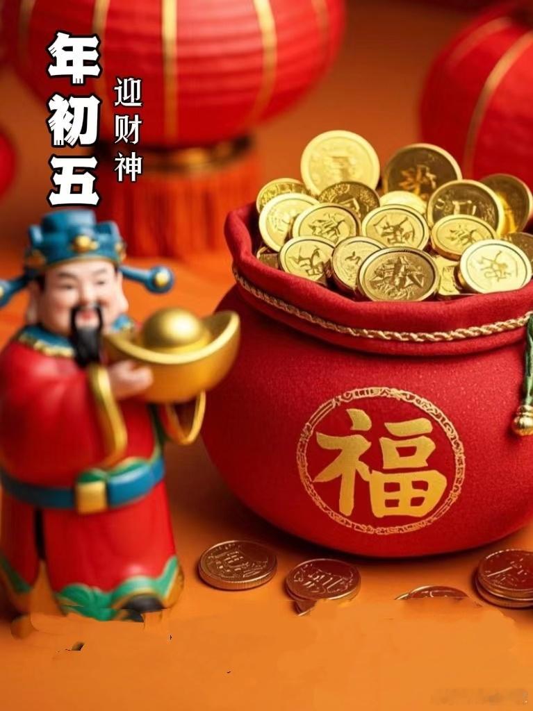大年初五迎财神 正月初五迎财神，早安[微风][微风] 