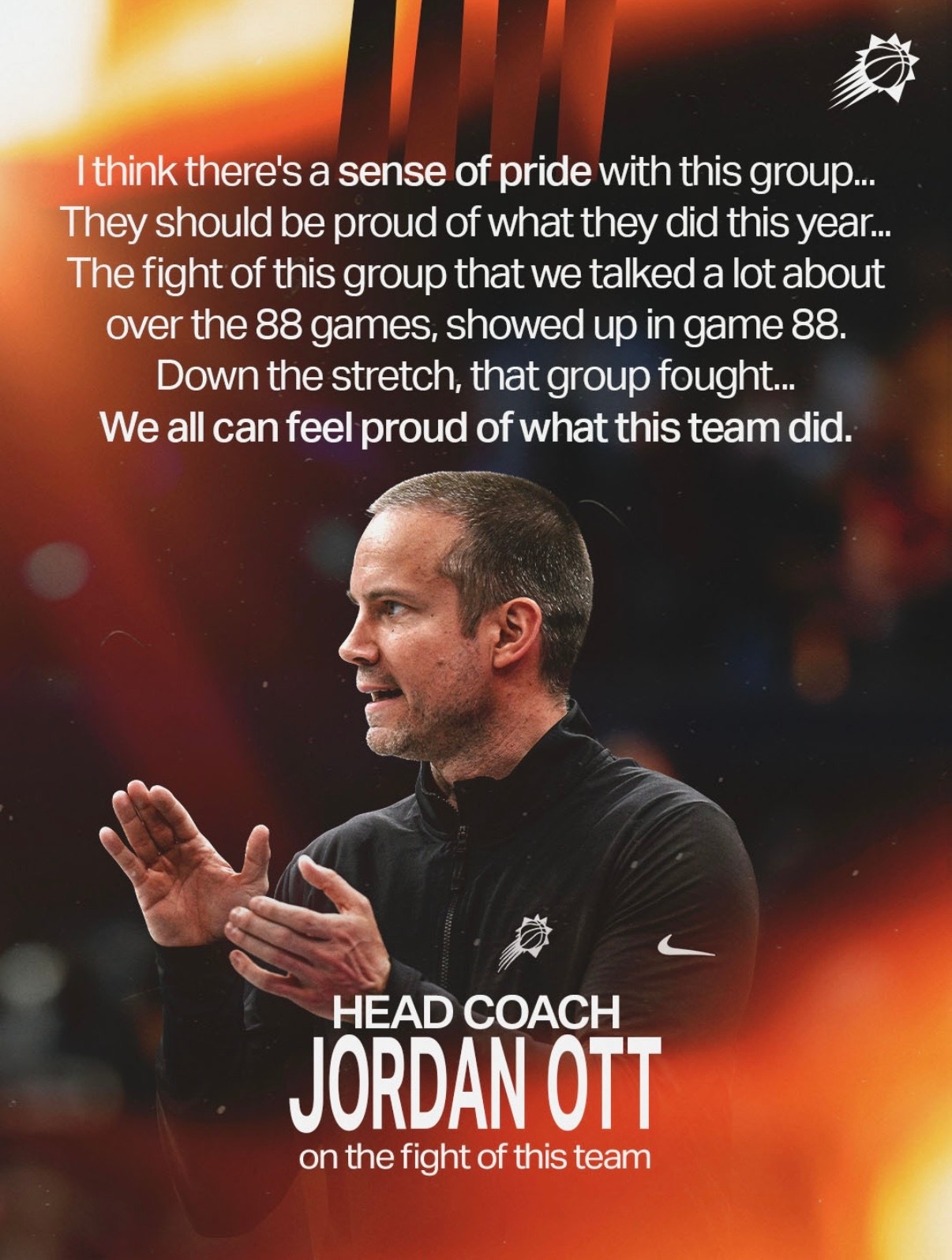 “这群小伙子们战斗到了底！我们所有人都可以为这支球队的努力为感到自豪  💜 ”