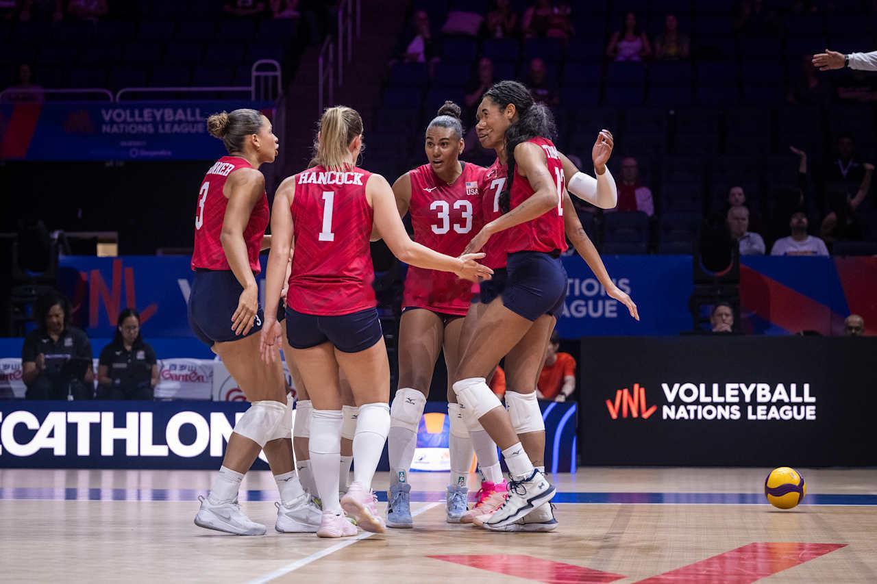 2026年世界女排联赛加拿大魁北克站乌克兰女排vs美国女排第二局：17-25大比