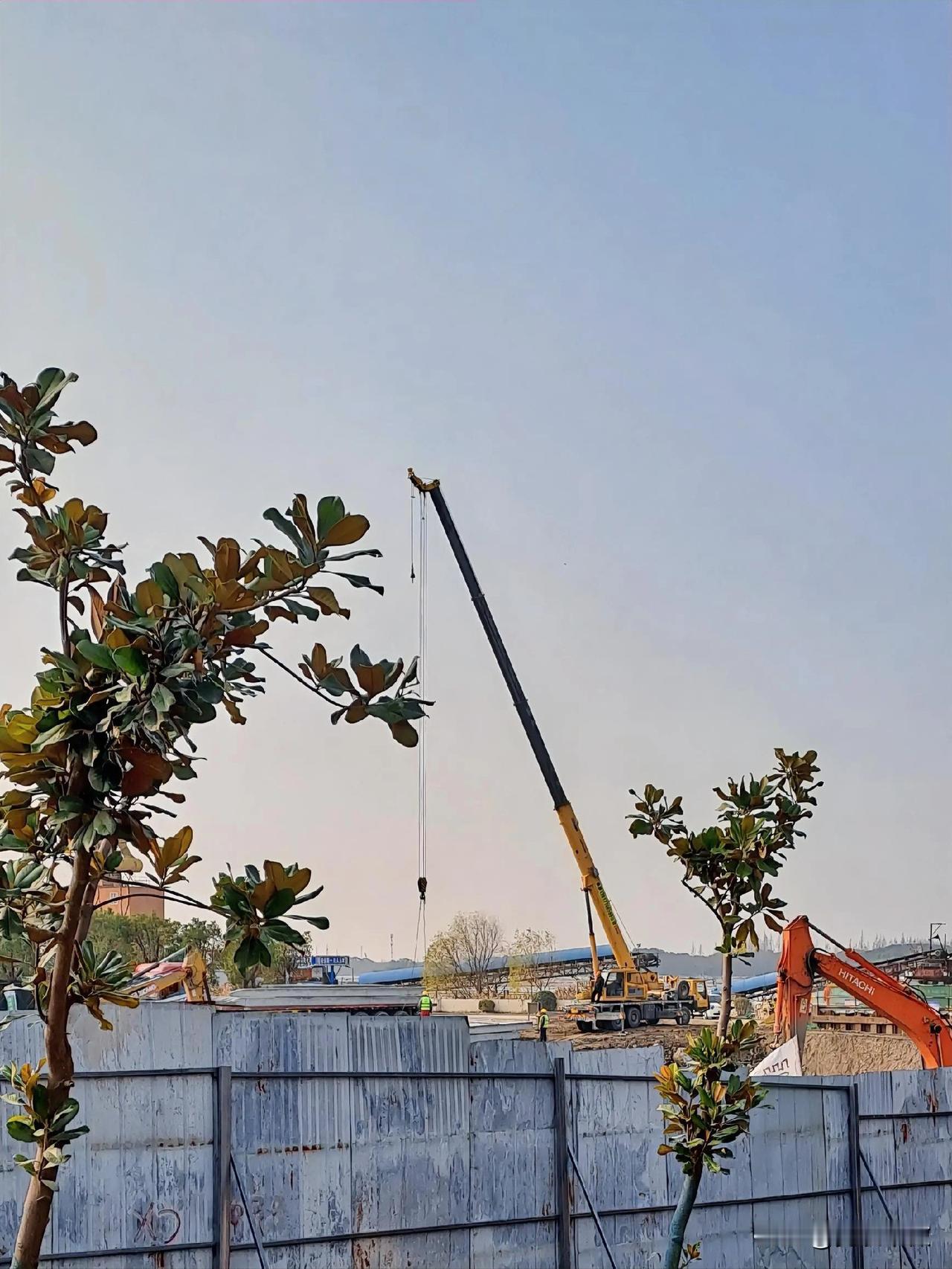 晒图笔记大赛黄浦江跃进河港口正在搞基建，修码头吗？“大吊车，真厉害，成吨的钢材，