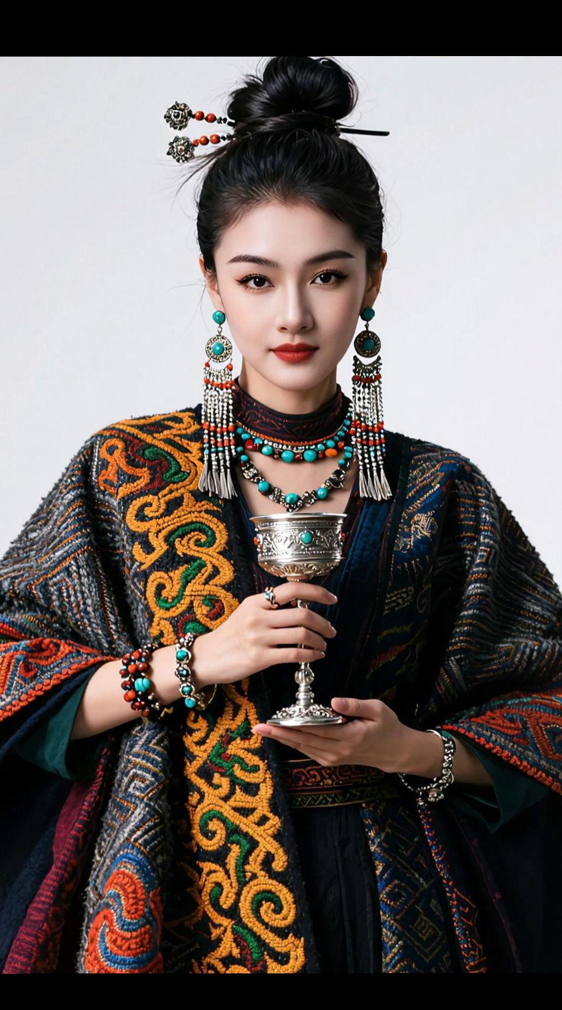 AI民族风大片 随变ai随便玩 氛围感写真 藏服 励志语录