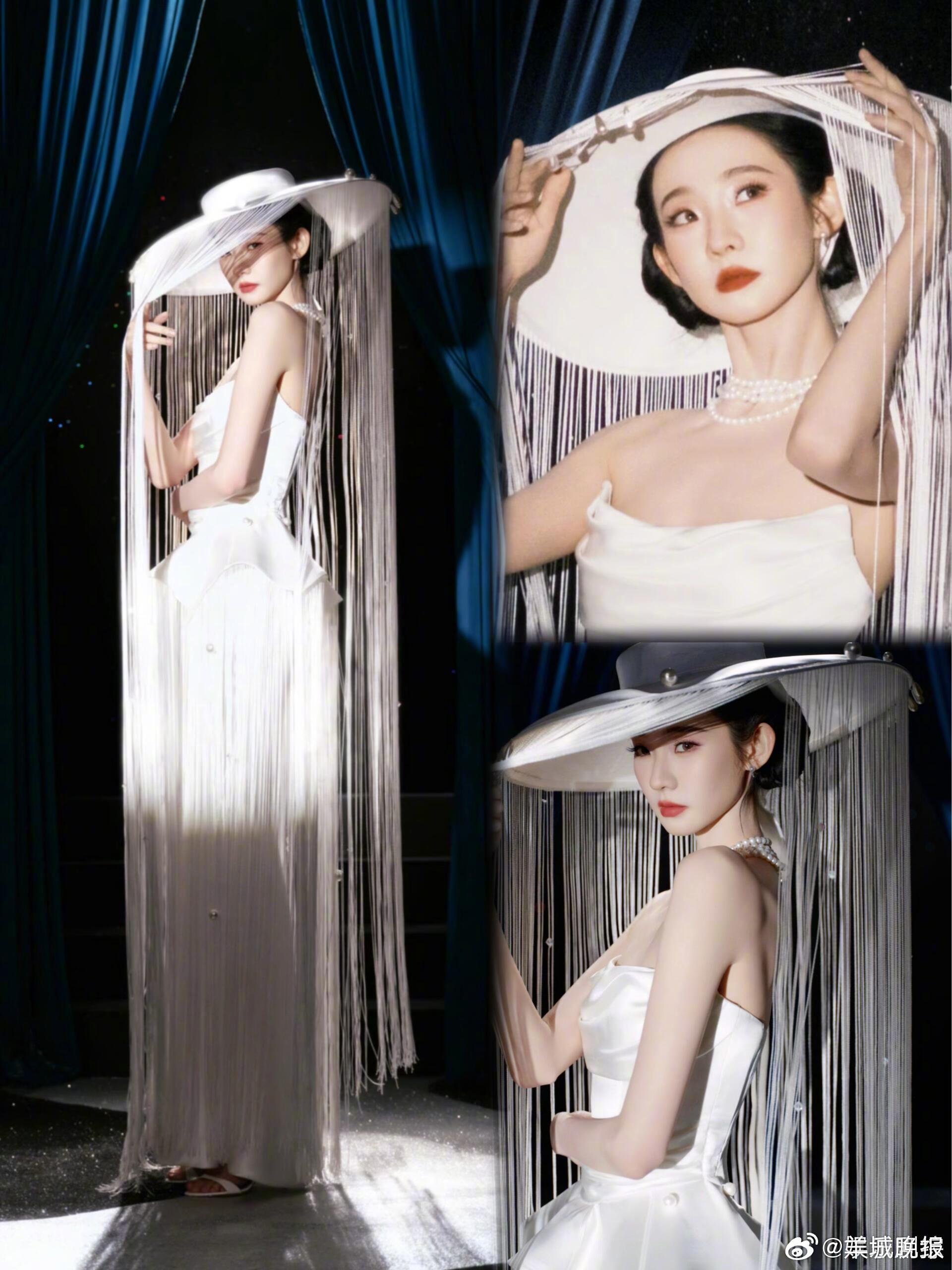 【分享身着高定的她们演绎绝代风华】精致剪裁勾勒出优雅身姿，璀璨细节点缀其间，每一