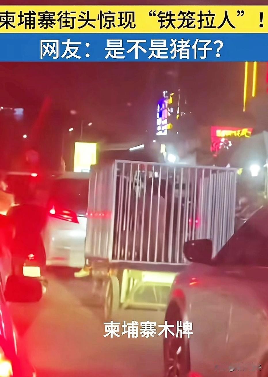柬埔寨街头惊现“狗笼拉人”！[震惊]
太可怜啦，震碎三观呀！柬埔寨电诈还没打完吗