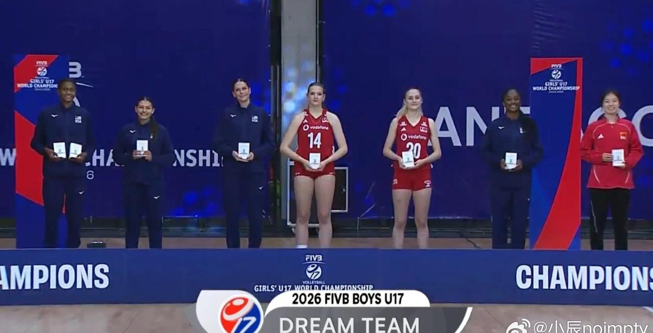 U17女排世锦赛 x 最佳阵容

MVP：🇺🇸 卡里·诺茨
二传：🇨🇳 