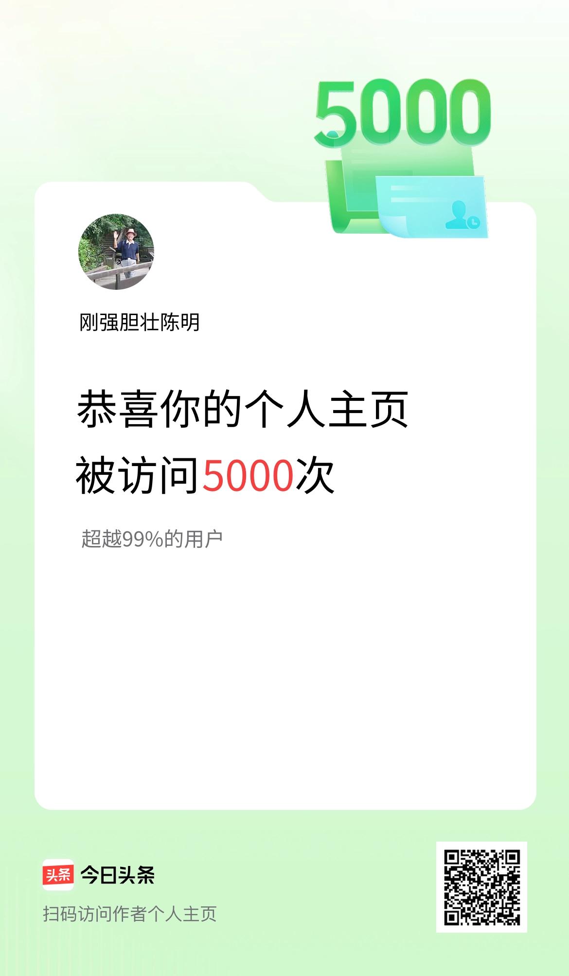 我的头条个人主页被访问5000次啦！