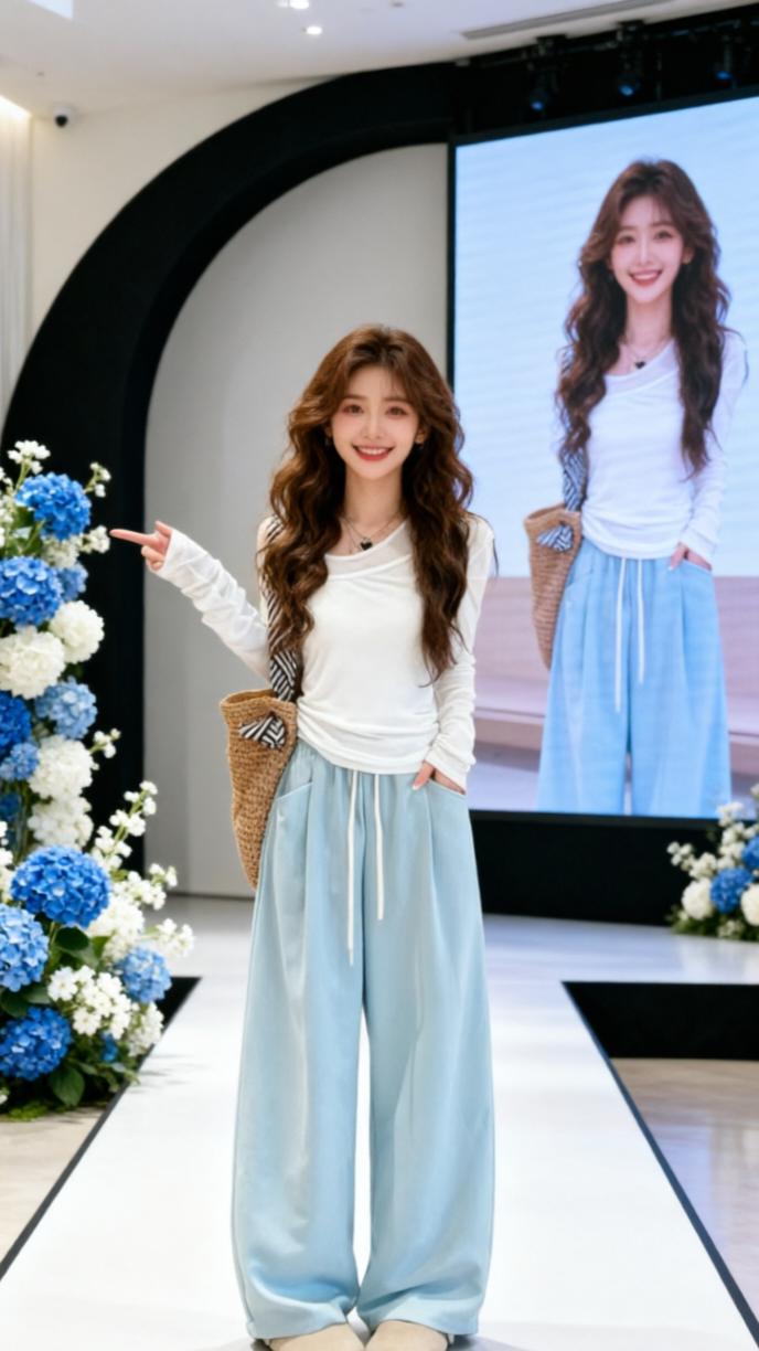 穿搭灵感制造机 白色阔腿裤yyds 上短下长穿搭技巧 素人穿搭ootd 高个子瘦