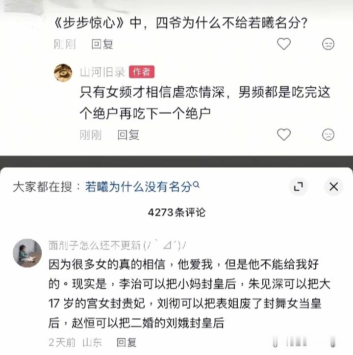《步步惊心》一个虚构的小说需要上升到那么高的高度吗？一个很重要的原因不是因为若曦
