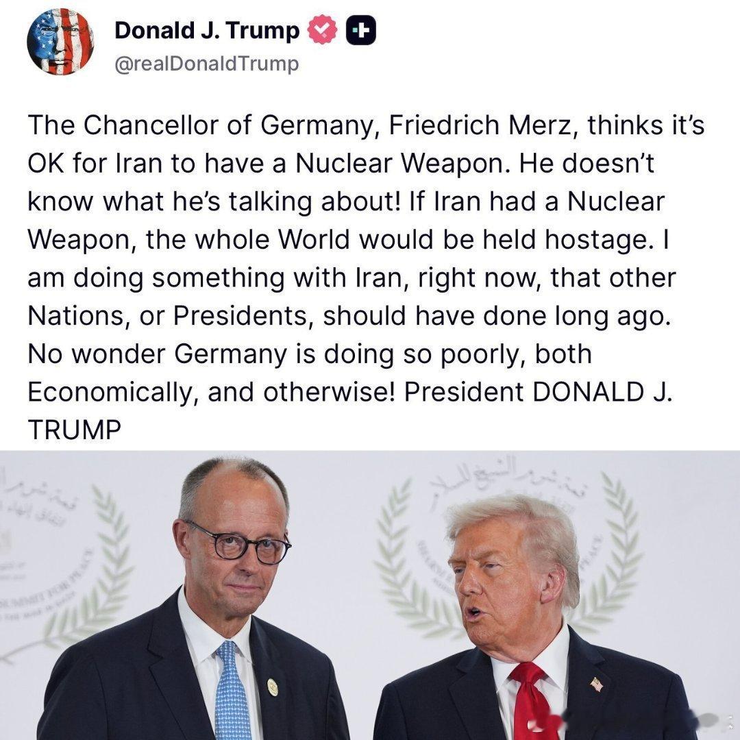 【黄金时代】川普普怒斥德国总理默茨“难怪德国经济和其他方面都如此糟糕！”🔥“德